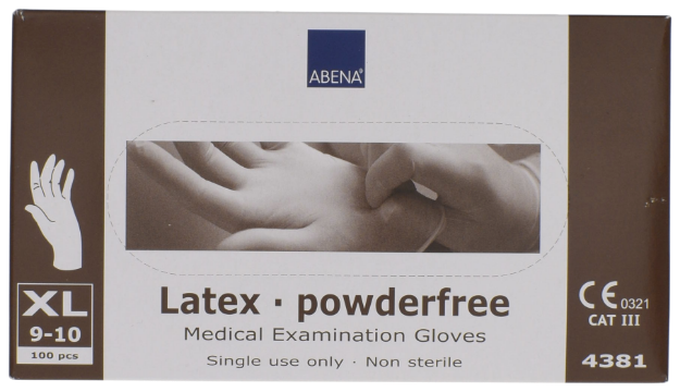 Billede af Latex handsker pudderfri XL